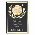 Screened Aluminum Plate w/Florentine Edge & Wreathed 2" Insert Space (7"x10")